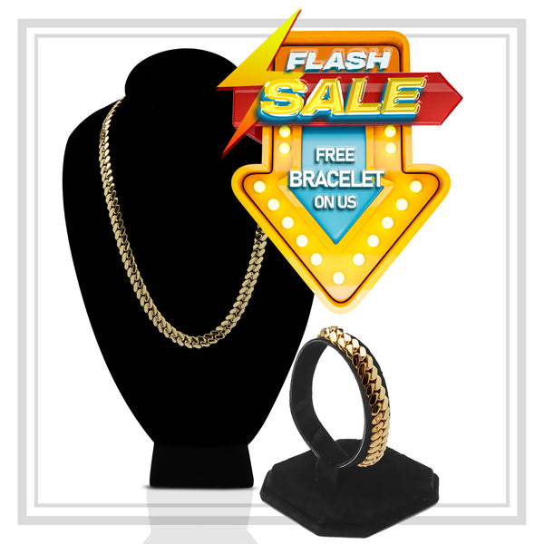 Miami Cuban Link Chain Necklace 14K Gold Premium Plated 10mm Men Jewelry 24 inch