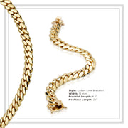 Miami Cuban Link Necklace Bracelet 12 mm