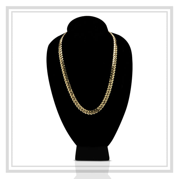Miami Cuban Link Chain Necklace 14K Gold Premium Plated 10mm Men Jewelry 24 inch