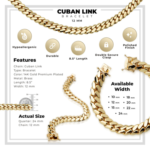 Miami Cuban Link Bracelet 12 mm