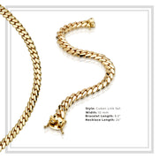 Miami Cuban Link Necklace Bracelet 10 mm