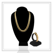 Miami Cuban Link Necklace Bracelet 15 mm