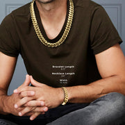 Miami Cuban Link Necklace Bracelet 15 mm