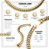 Miami Cuban Link Chain 14K Gold Premium Plated 15mm Men Jewelry 24 inch