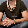 Cuban Link Set Necklace Bracelet Rose Gold 22 mm Men Jewelry