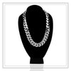 Men Miami Cuban Link Chain Silver Plated 24 mm Jewelry 24 inch