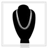 Men Miami Cuban Link Chain Silver Plated Jewelry 24 inch