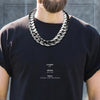Men Miami Cuban Link Chain Silver Plated Jewelry 24 inch 22 mm