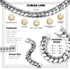 Men Miami Silver Cuban Link Set Necklace and Bracelet Jewelry 20 mm