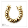 🎁 Miami Cuban Link Bracelet 14K Gold Premium Plated 22mm Men Jewelry 8.5 inch (100% off)