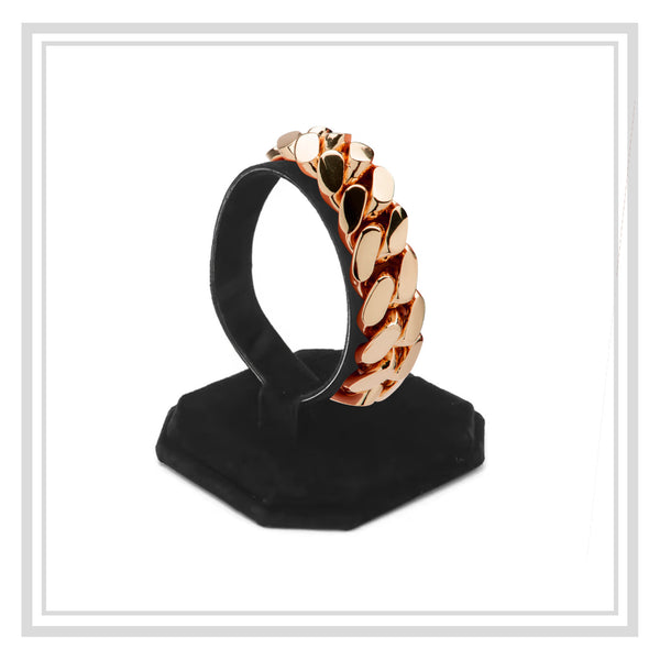 Miami Cuban Link Bracelet 14K Rose Gold Premium Plated 22 mm Men Jewelry 8.5 inch