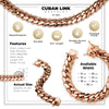 Miami Cuban Link Bracelet Rose Gold Plated 15 mm Men Jewelry 8.5 inch
