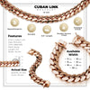 Miami Cuban Link Bracelet Rose Gold Plated 18 mm Men Jewelry 8.5 inch