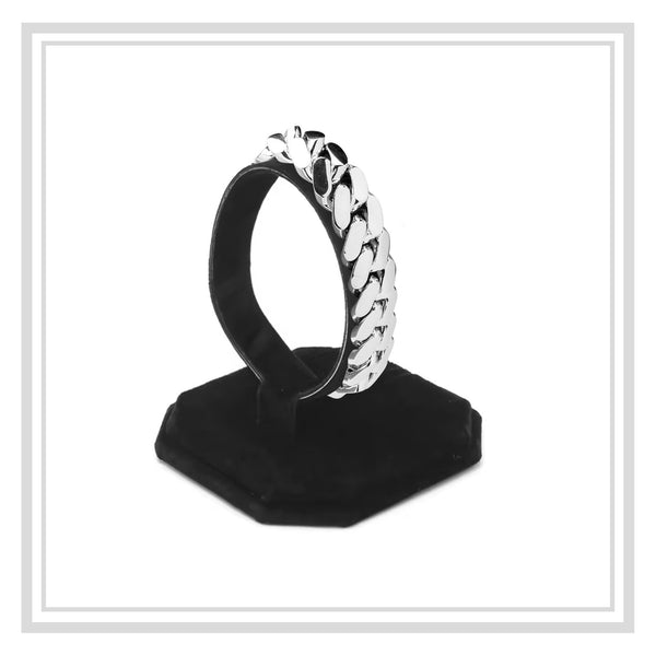 Miami Cuban Link Chain Bracelet Silver Men Jewelry  8.5 inch 18 mm