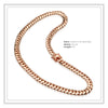 Miami Cuban Link Chain Rose Gold Plated 15 mm Men Jewelry 24 inch