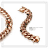 Miami Cuban Link Men Bracelet 14K Rose Gold Premium Plated Jewelry 24 mm