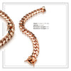 Miami Cuban Link Men Bracelet Rose Gold Plated Jewelry 15 mm