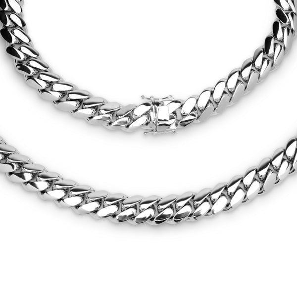Miami Cuban Link Men Bracelet Silver Plated Jewelry 18 mm