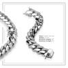 Miami Cuban Link Men Bracelet Silver Plated Jewelry 22 mm
