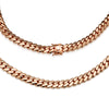 Miami Cuban Link Men Necklace Rose Gold Plated Jewelry 15 mm