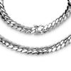 Miami Cuban Link Men Necklace Silver Plated Jewelry 22 mm