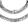 Miami Cuban Link Men Necklace Silver Plated Jewelry 24 mm