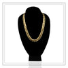 Miami Cuban Link Necklace Gold Plated 15 mm Men Jewelry
