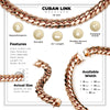 Miami Cuban Link Necklace Rose Gold Plated 18 mm Men Jewelry 24 inch