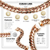 Miami Cuban Link Necklace Rose Gold Plated 24 mm Men Jewelry 24 inch