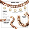 Miami Cuban Link Set Necklace Bracelet  Rose Gold Plated 22 mm Men Jewelry 24 inch