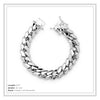 Miami Silver Cuban Link Bracelet 15 mm Men Jewelry 8.5 inch