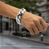Miami Silver Cuban Link Bracelet Men Jewelry 8.5 inch 24 mm