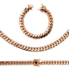 Rose Gold Plated Cuban Link Bracelet Chain 12 mm Men Jewelry 24 inch