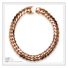 Rose Gold Plated Cuban Link Necklace 24 mm Men Jewelry