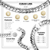 Silver Miami Cuban Link Chain 22 mm Men Jewelry 24 inch