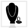 Silver Miami Cuban Link Set Necklace and Bracelet Men Jewelry